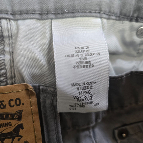 Levi's 511 Slim Jeans Boys 14 27 x 27 Regular Gray - Picture 4 of 16